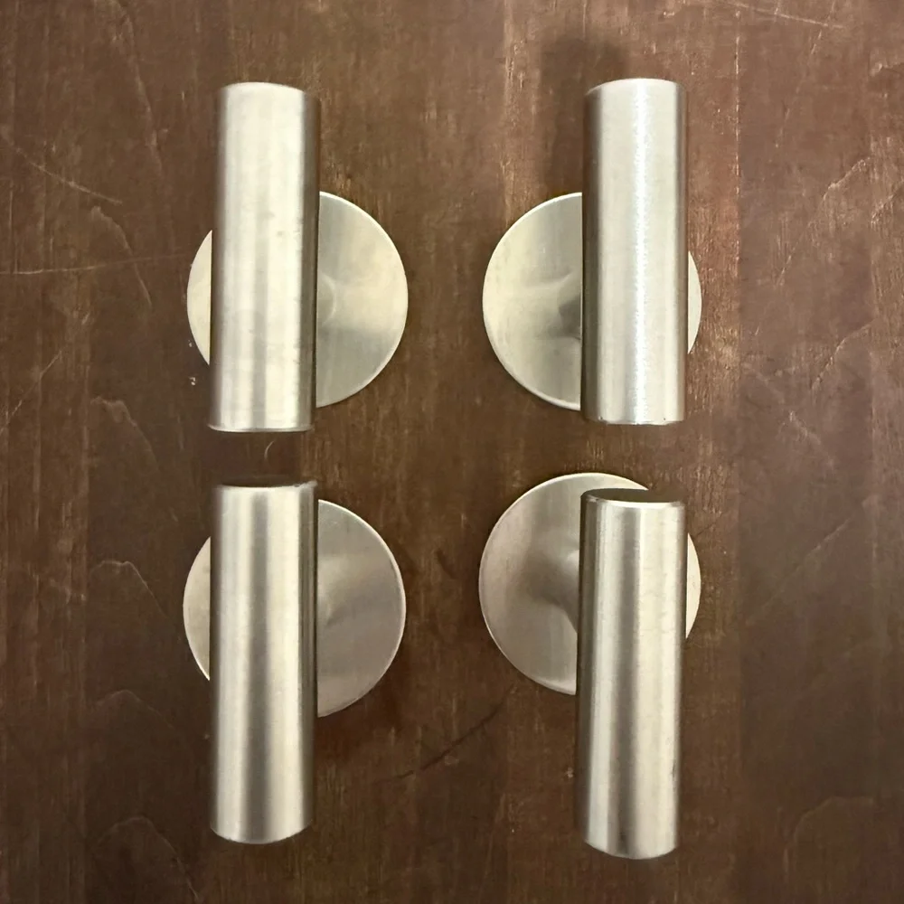 Brushed Stainless Steel Towel Hooks | Set of 4